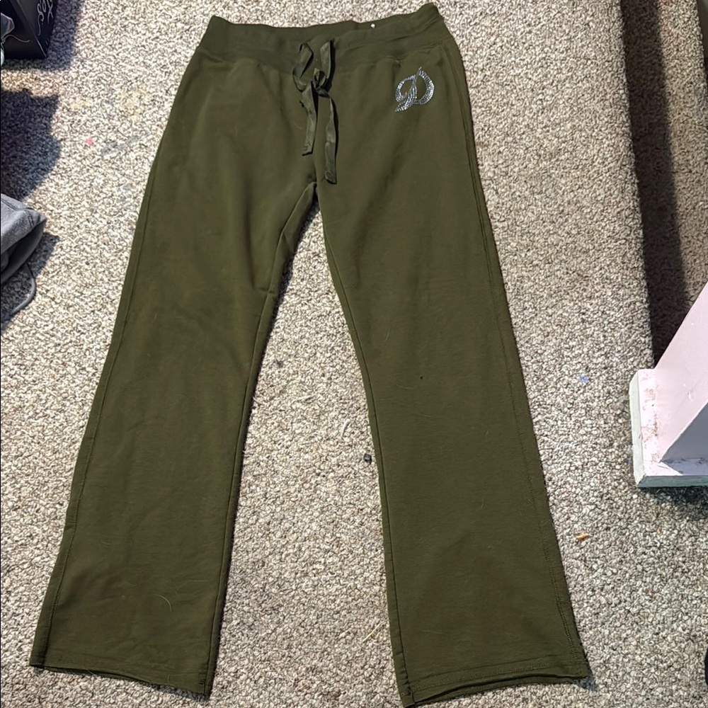 Olive Green Drawstring Pants